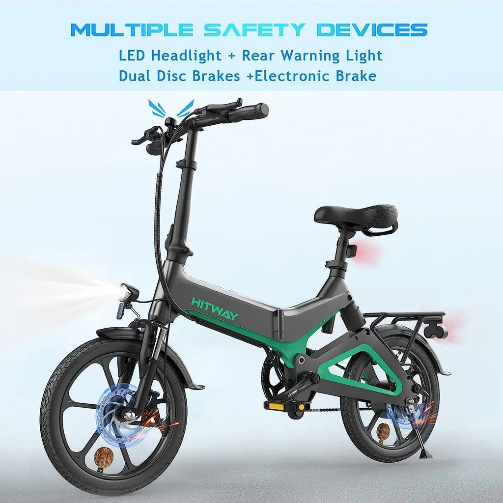 HITWAY E Bike Elektrofahrrad, 16 Zoll, E-Bike mit 7,8 Ah/36V Li-Akku,Heckmotor 280.8 Wh, 35–70 km Faltbares Elektrofahrrad