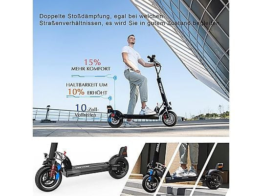 HITWAY H5 Electric Scooter E Scooter mit Straßenzulassung ABE E-Scooter (10 Zoll, schwarz