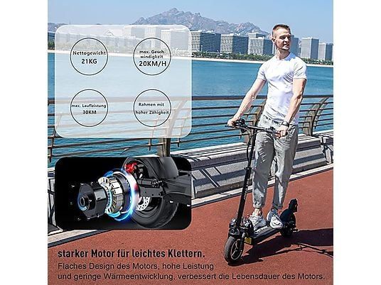 HITWAY H5 Electric Scooter E Scooter mit Straßenzulassung ABE E-Scooter (10 Zoll, schwarz