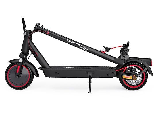 EVERCROSS TECH EV85F ABE Elektroroller mit Straßenzulassung E-Scooter E-Roller (8,5 Zoll, Schwarz-Rot)