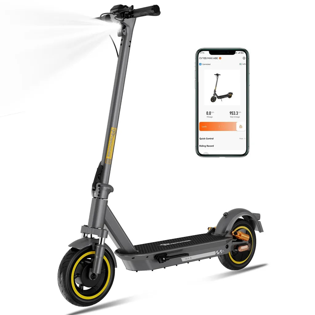 EVERCROSS TECH EV10S MAX E-Scooter mit Straßenzulassung (ABE), Max.20km/h, 85 km Reichweite, Doppelte Stoßdämpfung, Doppelbremssystem Elektroscooter