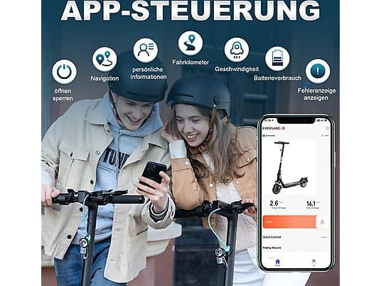 RCB EV85F ABE Elektroroller mit Straßenzulassung E-Scooter E-Roller (8,5 Zoll, Schwarz)