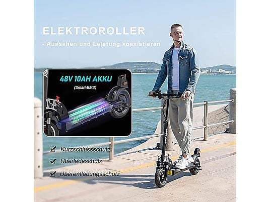 HITWAY H5 Electric Scooter E Scooter mit Straßenzulassung ABE E-Scooter (10 Zoll, schwarz