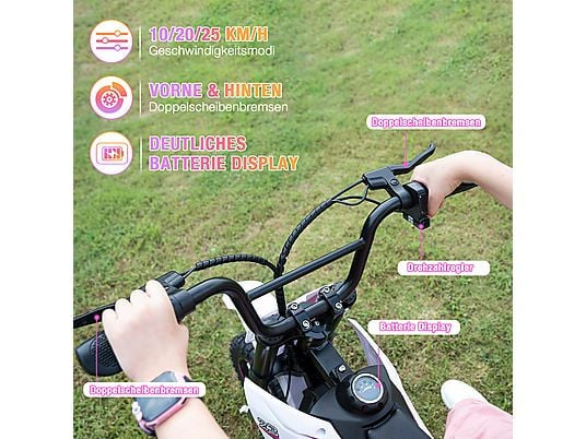 EVERCROSS TECH EV65M mit für 15+ Jugendliche Elektrisches E-Motorrad,800W Motor 3 Geschwindigkeitsmodi Kinderfahrzeug