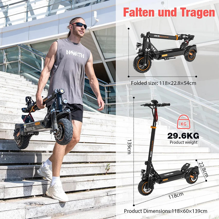 E-Scooter D5 ABE Straßenzulassung, 100KM/140KM Reichweite, Offroad Elektroroller