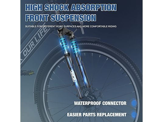 RCB RK8S E Bike Mountainbike (Laufradgröße: 26 Zoll, Unisex-Rad, 432wh, Schwarz)