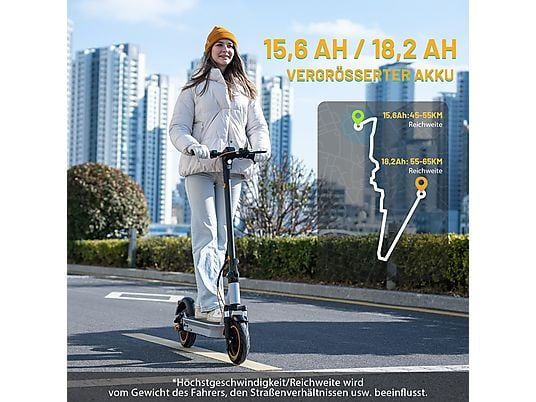 EVERCROSS TECH EV10K MAX ABE 36V 15.6AH Akku mit großer Kapazität E-Scooter,mit Straßenzulassung (10 Zoll, Tiefblau)