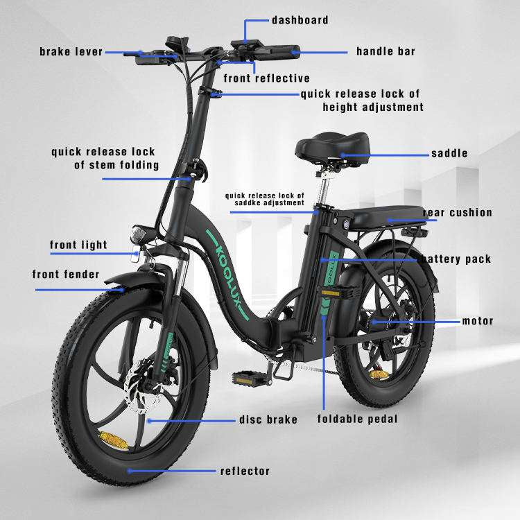 KOOLUX KL-BK6S E-Bike 36V/15Ah/540Wh/27kg/78Nm bis 100km SW klappbares Faltrad