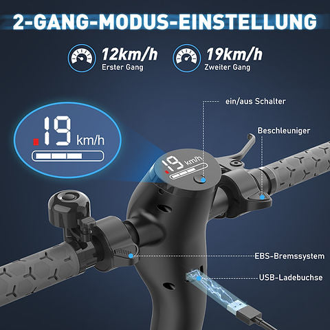 MEGA MOTION HB15 E Scooter mit Straßenzulassung, ABE Faltbarer Elektroroller