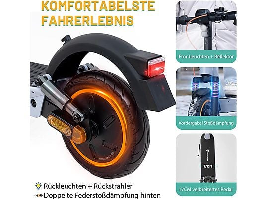 EVERCROSS TECH EV10K MAX ABE 36V 15.6AH Akku mit großer Kapazität E-Scooter,mit Straßenzulassung (10 Zoll, Tiefblau)