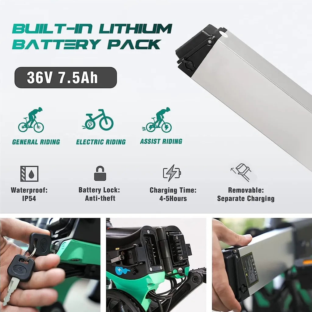 HITWAY E Bike Elektrofahrrad, 16 Zoll, E-Bike mit 7,8 Ah/36V Li-Akku,Heckmotor 280.8 Wh, 35–70 km Faltbares Elektrofahrrad