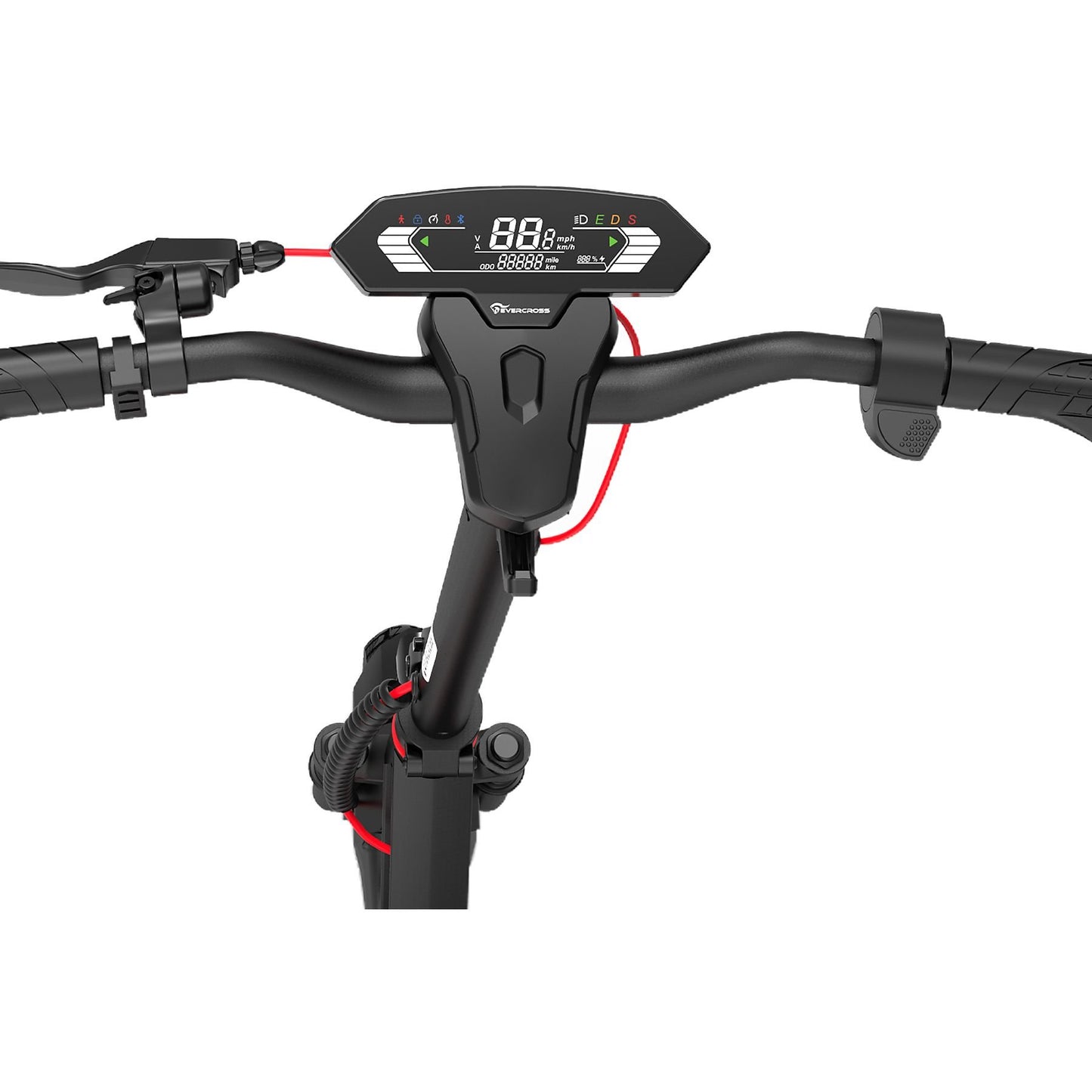 EVERCROSS TECH A1 mit StraBenzulassung (ABE) E-Scooter E-Roller (10 Zoll, Schwarz-Rot)