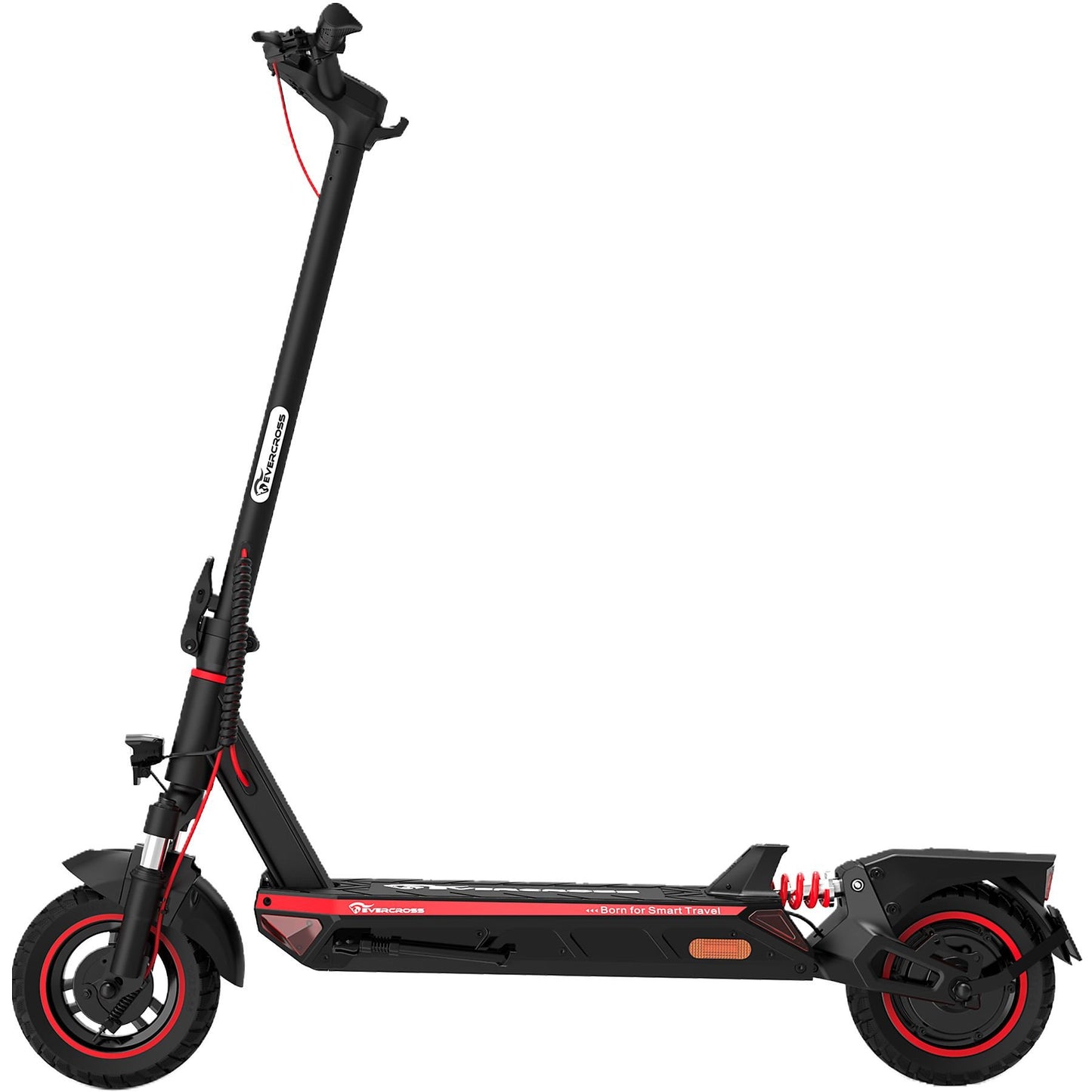 EVERCROSS TECH A1 mit StraBenzulassung (ABE) E-Scooter E-Roller (10 Zoll, Schwarz-Rot)